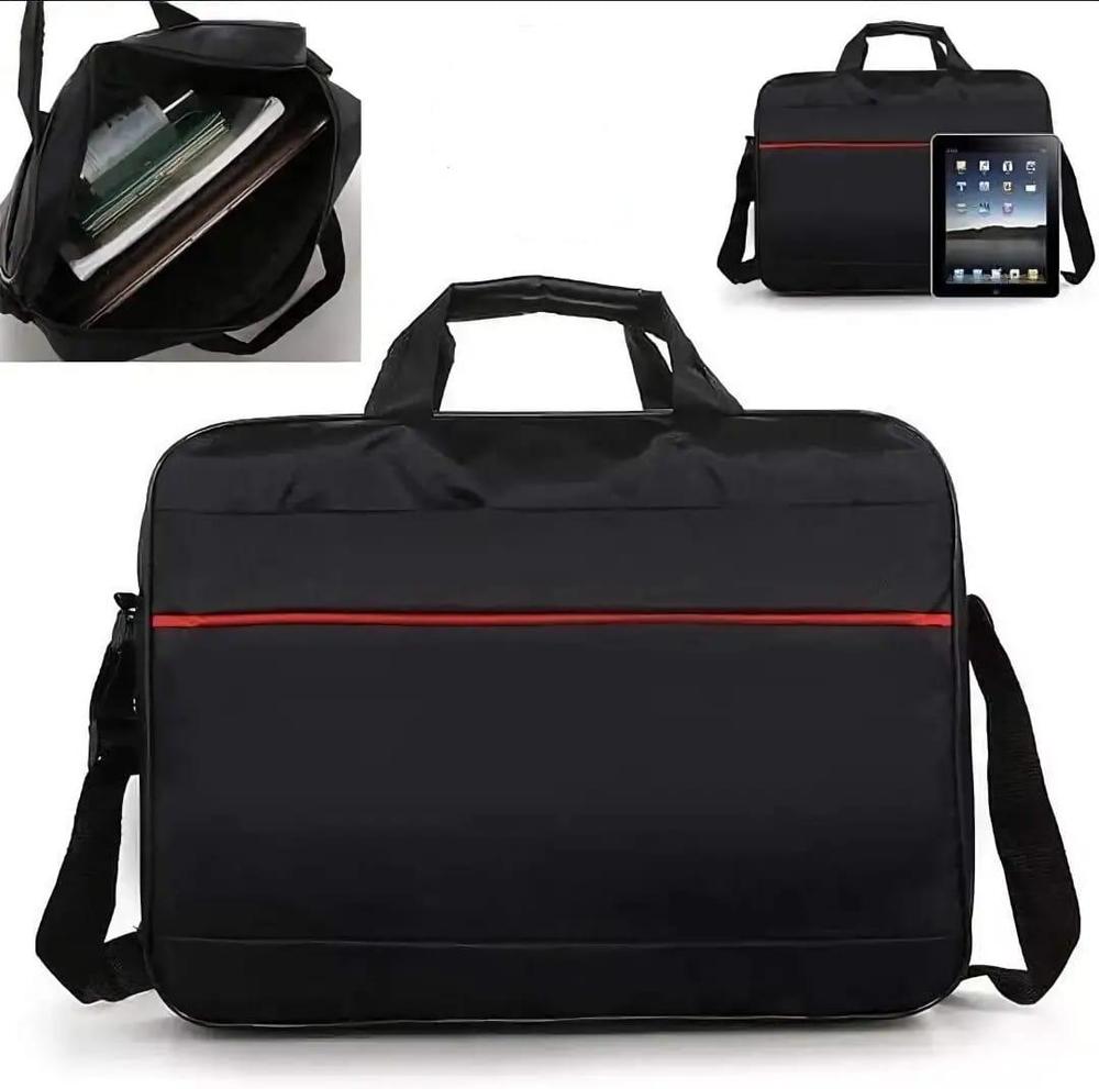 15-Inch Stealth Black Laptop Bag with Red Accent Stripe