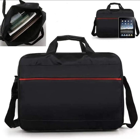 15-Inch Stealth Black Laptop Bag with Red Accent Stripe