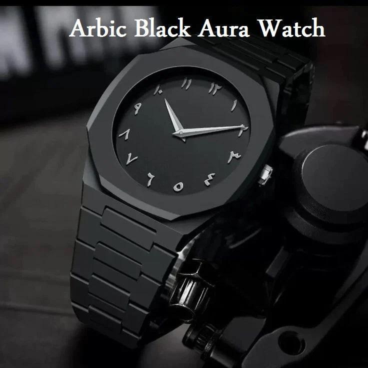 Men’s Stealth Black Arabic "Aura" Watch
