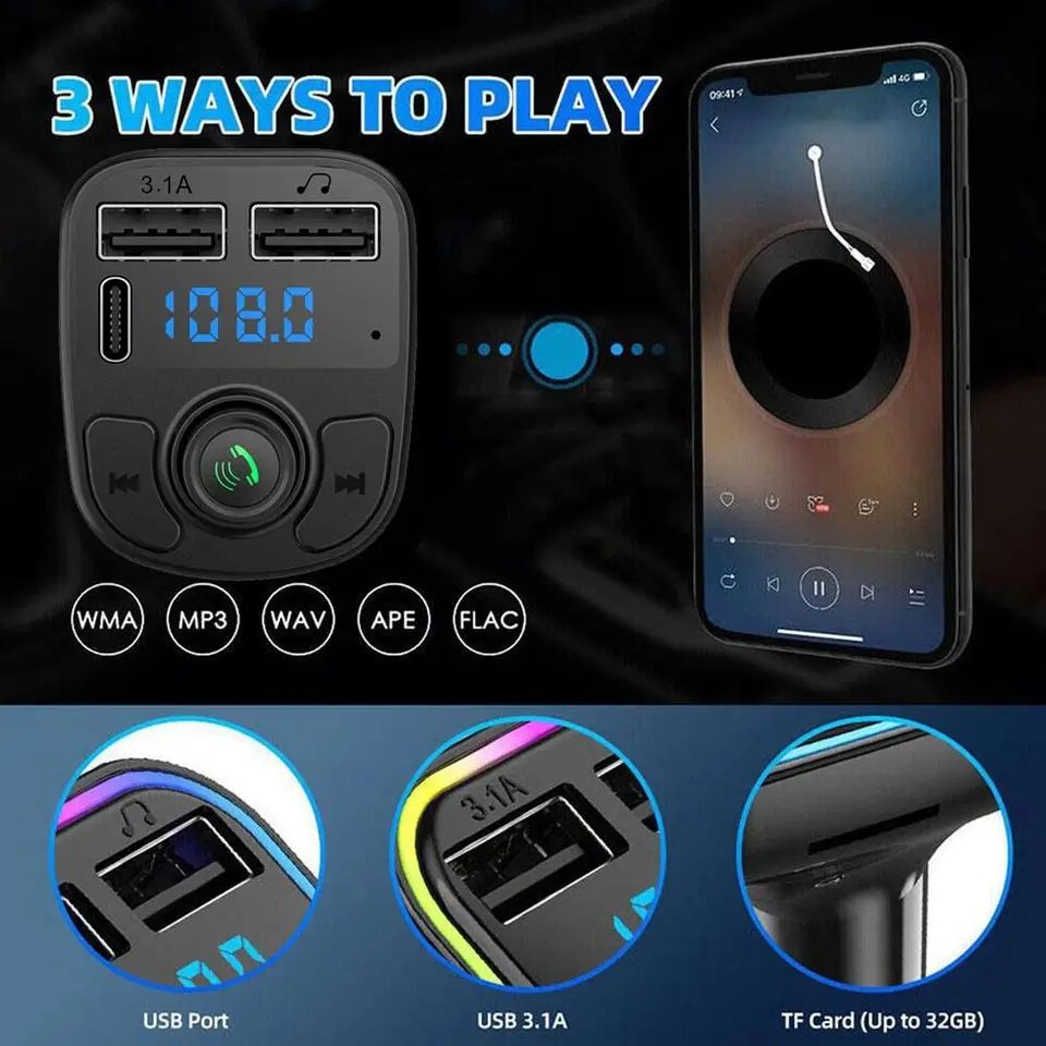 C1 Wireless Car Bluetooth FM Transmitter & MP3 Player
