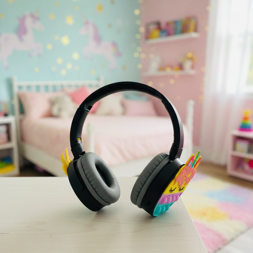 CT-950 Unicorn Pop-It LED Wireless Bluetooth Headphones