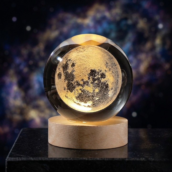 1 Pc USB LED Galaxy Crystal Ball Lamp | 3D Planet Moon Night Light