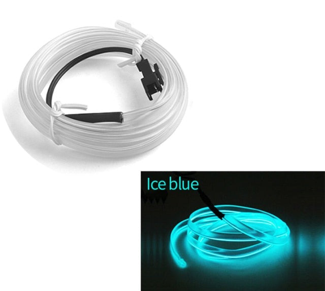 2-Meter Ice Blue EL Wire LED Car Interior Ambient Light Strip
