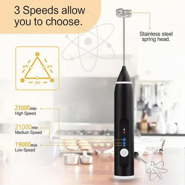 2-in-1 Rechargeable Electric Coffee Beater & Milk Frother