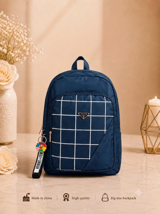 Urban Check Large Capacity Backpack for Women