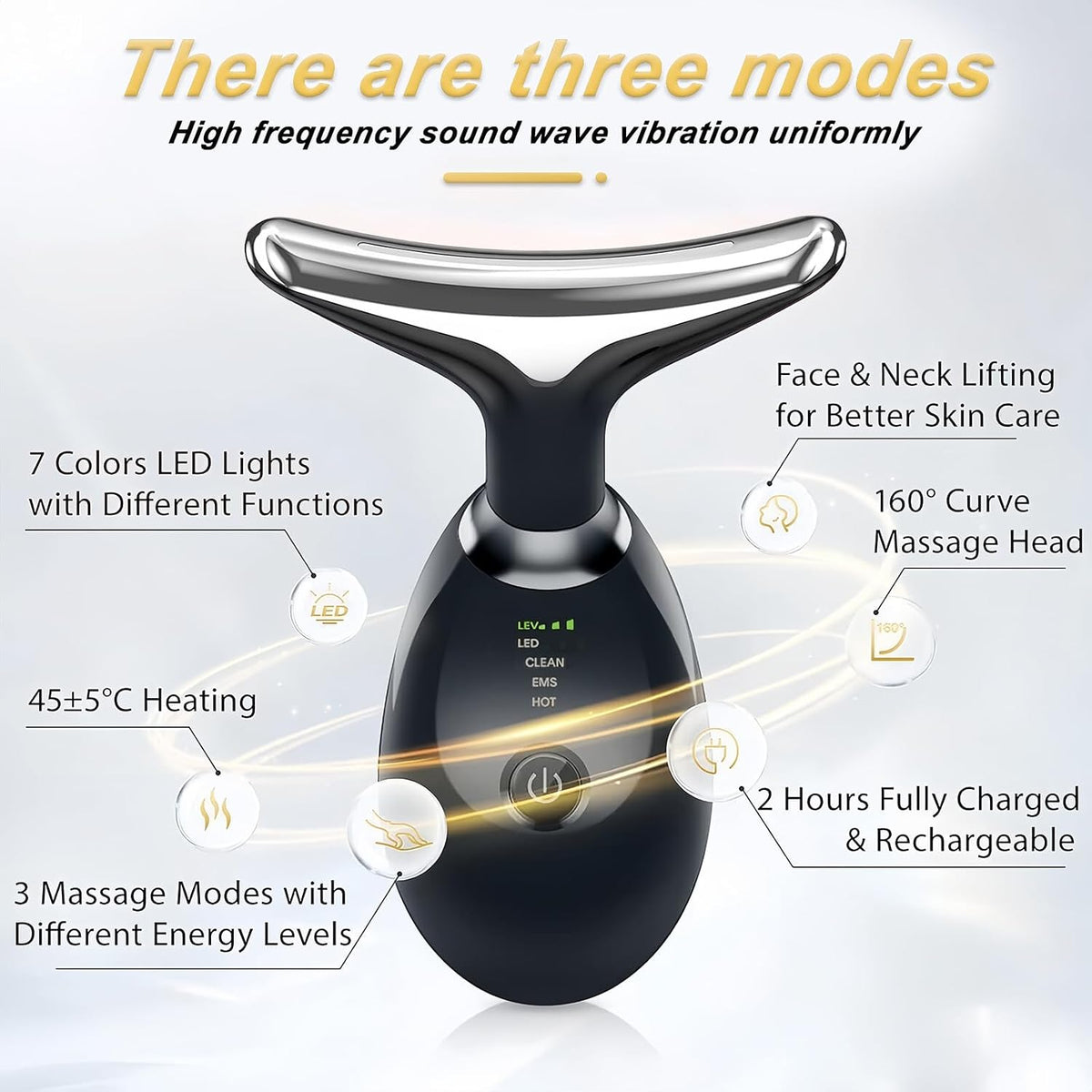 Vegena 3-in-1 EMS Thermal Face & Neck Beauty Massager