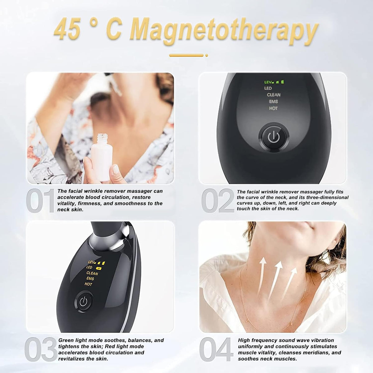 Vegena 3-in-1 EMS Thermal Face & Neck Beauty Massager