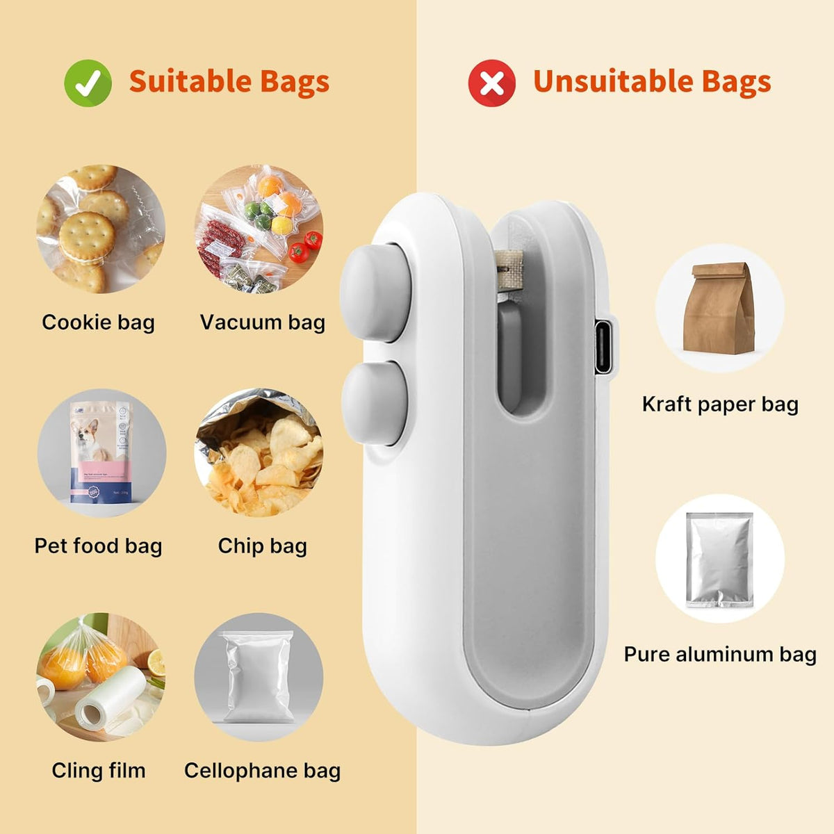 Portable Mini Bag Sealer | Handheld Heat Sealer for Food Storage