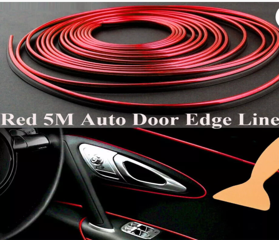 5-Meter Non-Luminous Metallic Red Car Interior Trim Strip