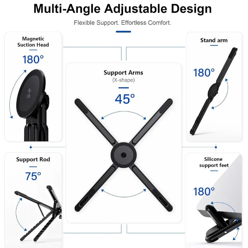 3-in-1 Magnetic Foldable Stand (Model K001) | Laptop & Phone Stand