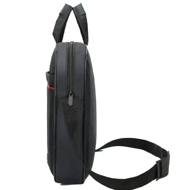 15-Inch Stealth Black Laptop Bag with Red Accent Stripe
