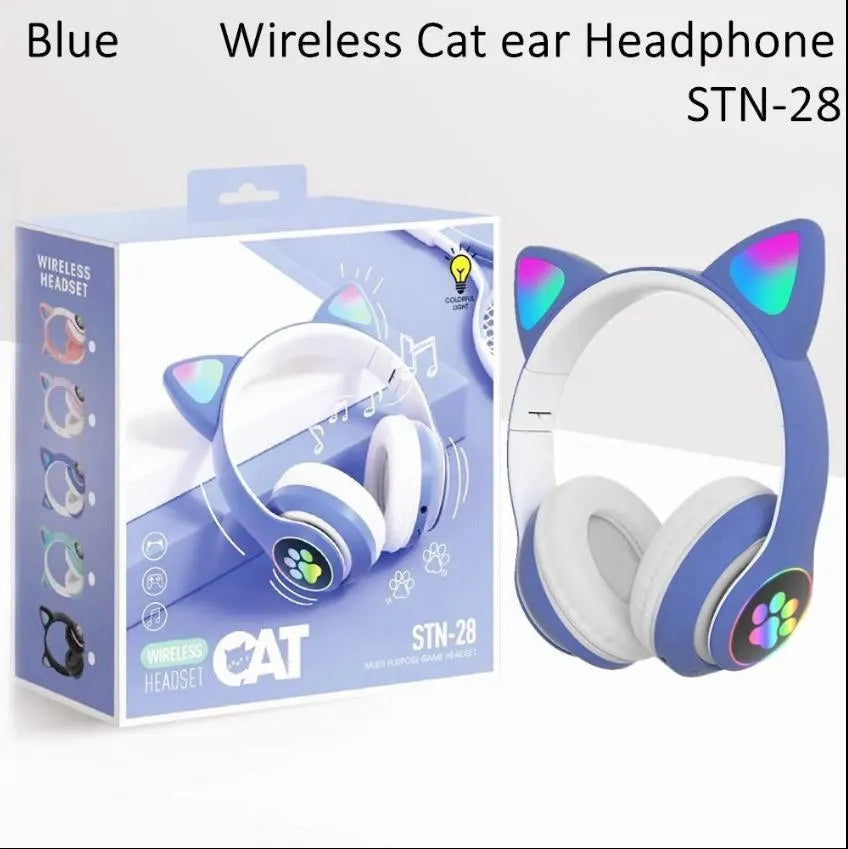 LED Cat Ear Wireless Bluetooth Headphones