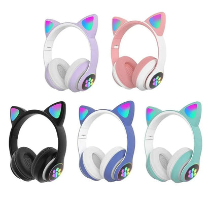 LED Cat Ear Wireless Bluetooth Headphones