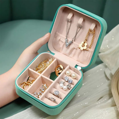 Travel Leather Pocket Jewelry Organizer Box