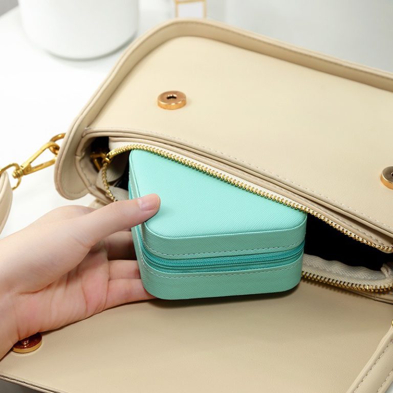 Travel Leather Pocket Jewelry Organizer Box