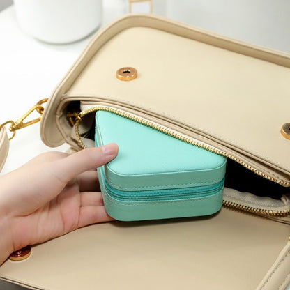 Travel Leather Pocket Jewelry Organizer Box