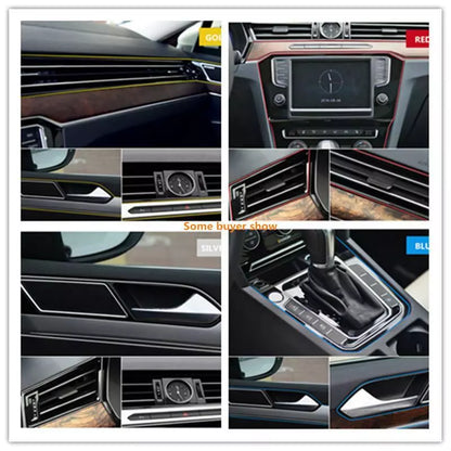 5-Meter Non-Luminous Metallic Red Car Interior Trim Strip