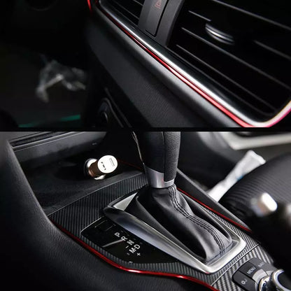 5-Meter Non-Luminous Metallic Red Car Interior Trim Strip