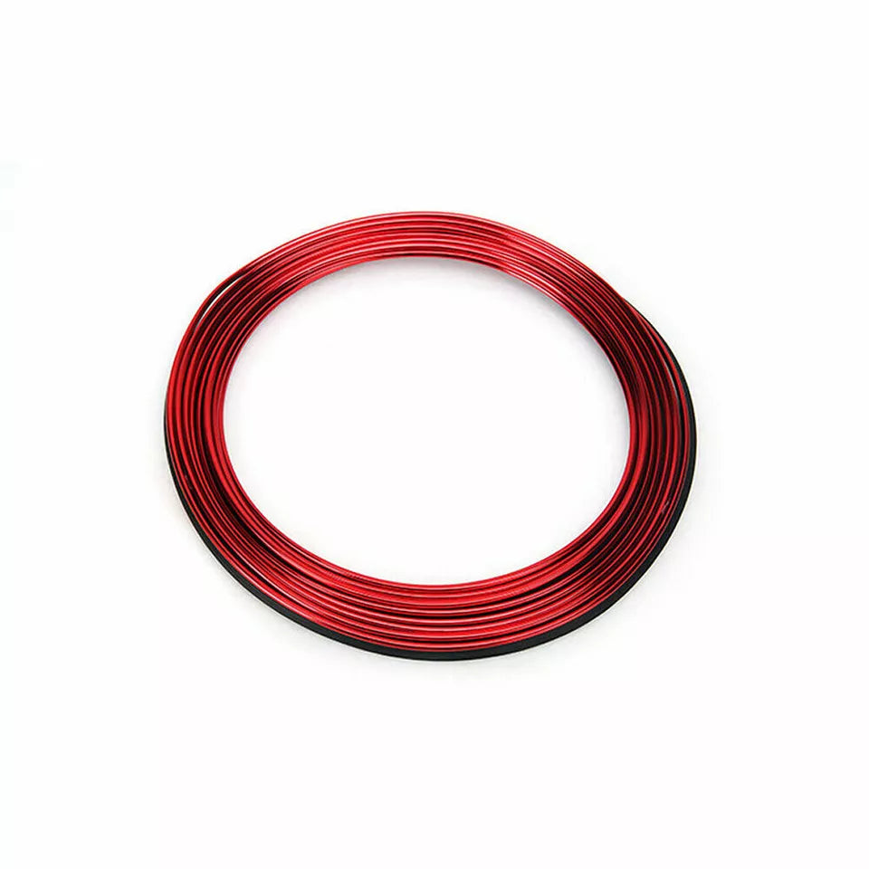 5-Meter Non-Luminous Metallic Red Car Interior Trim Strip