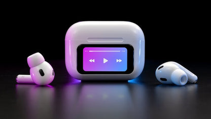 A9 Pro Touch LCD Smart Screen Bluetooth Earbuds/Airpods, Black & White
