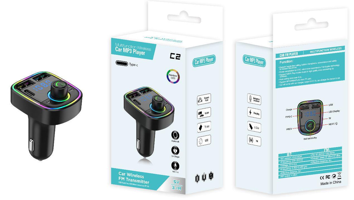 C1 Wireless Car Bluetooth FM Transmitter & MP3 Player