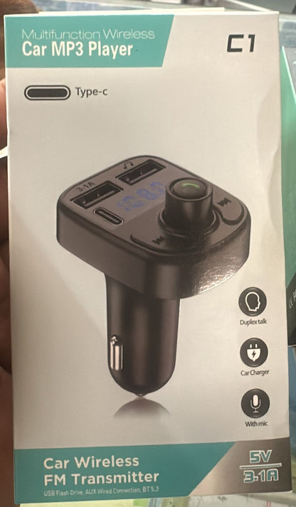 C1 Wireless Car Bluetooth FM Transmitter & MP3 Player