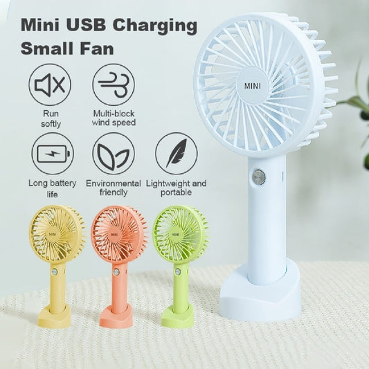 Portable USB Rechargeable Handheld 3-Speed Cooling Fan