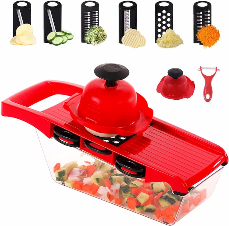 10-in-1 Mandoline Vegetable Slicer & Dicer Set with Catch Box