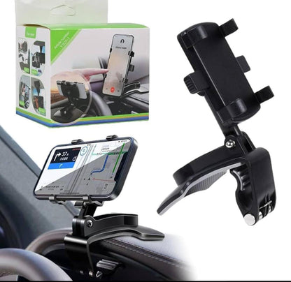 360° Rotatable Dashboard, Sun Visor & Rearview Mirror Car Phone Mount| Pone Holder