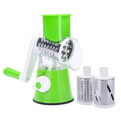 Manual 3-in-1 Rotary Vegetable Cutter & Drum Grater