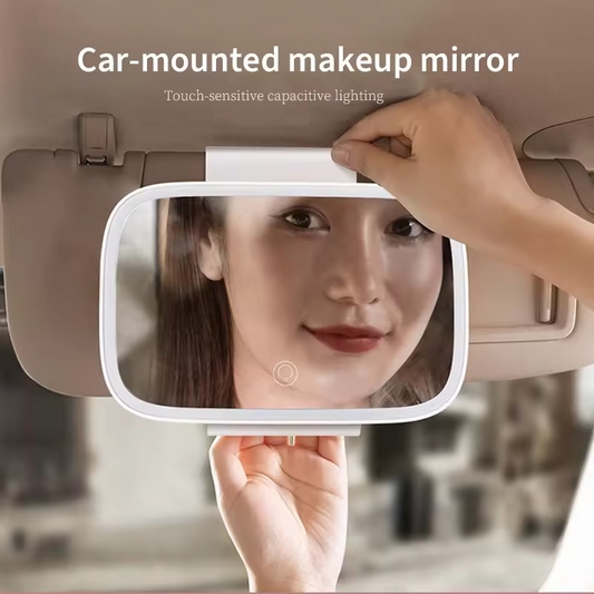 Rechargeable Car Sun Visor LED Makeup Mirror with 3 Light Modes