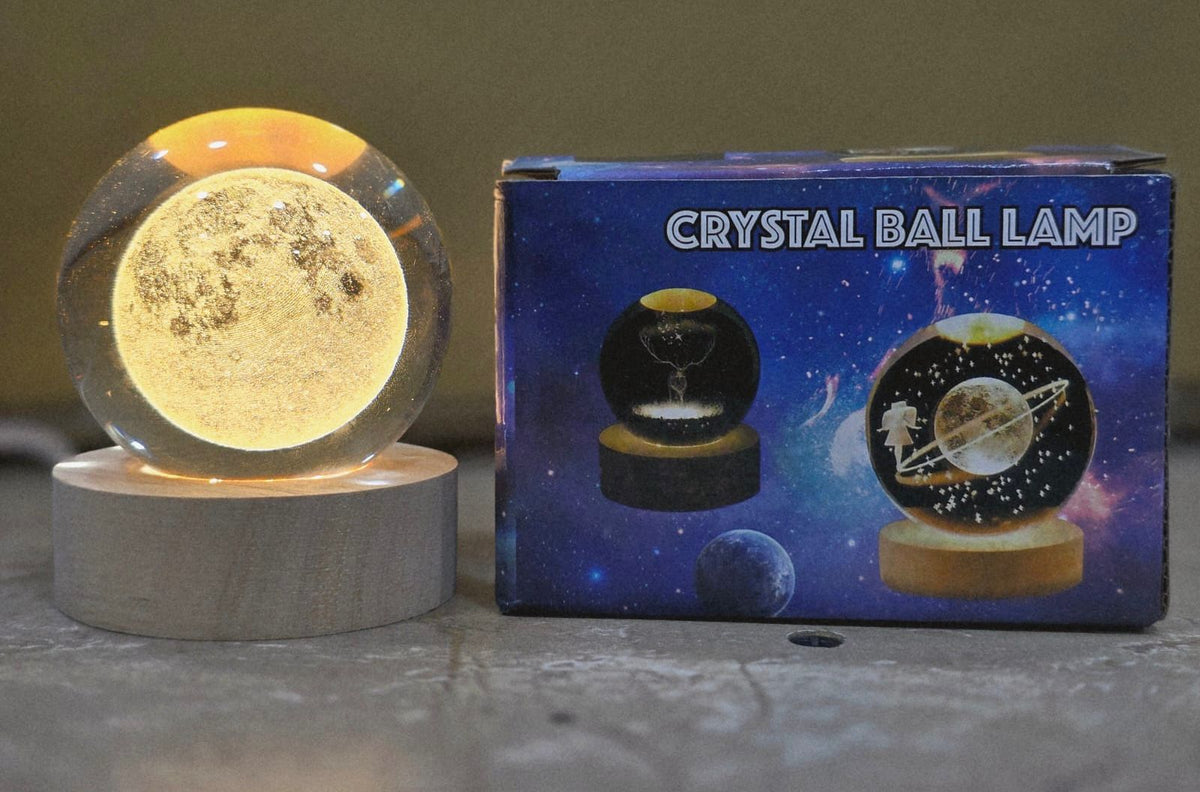 1 Pc USB LED Galaxy Crystal Ball Lamp | 3D Planet Moon Night Light