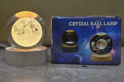 1 Pc USB LED Galaxy Crystal Ball Lamp | 3D Planet Moon Night Light
