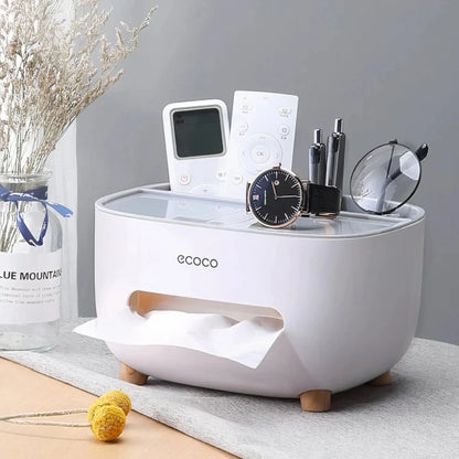 Ecoco Multifunctional Desktop Tissue Box & Storage Organizer