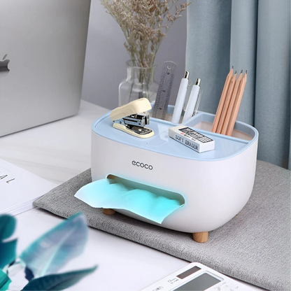 Ecoco Multifunctional Desktop Tissue Box & Storage Organizer