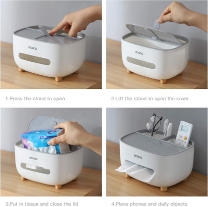 Ecoco Multifunctional Desktop Tissue Box & Storage Organizer