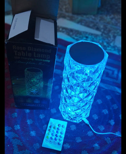Diamond Crystal Table Lamp – 16 Color RGB Touch Sensor Light - With Remote Control