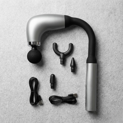 Long-Handle Ergonomic Fascial Massage Gun | Full-Body Percussion Massager