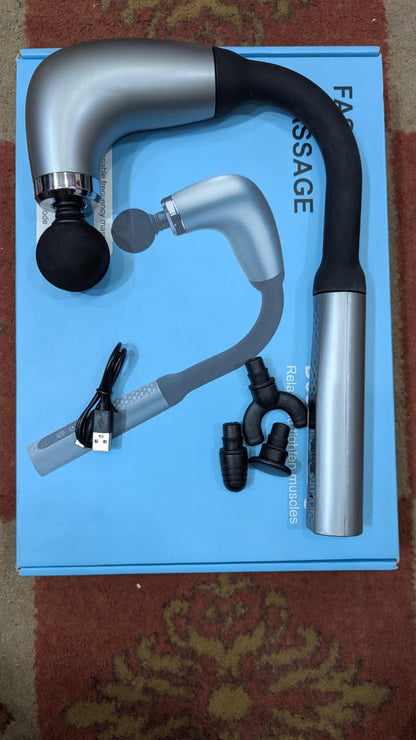 Long-Handle Ergonomic Fascial Massage Gun | Full-Body Percussion Massager