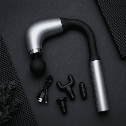 Long-Handle Ergonomic Fascial Massage Gun | Full-Body Percussion Massager