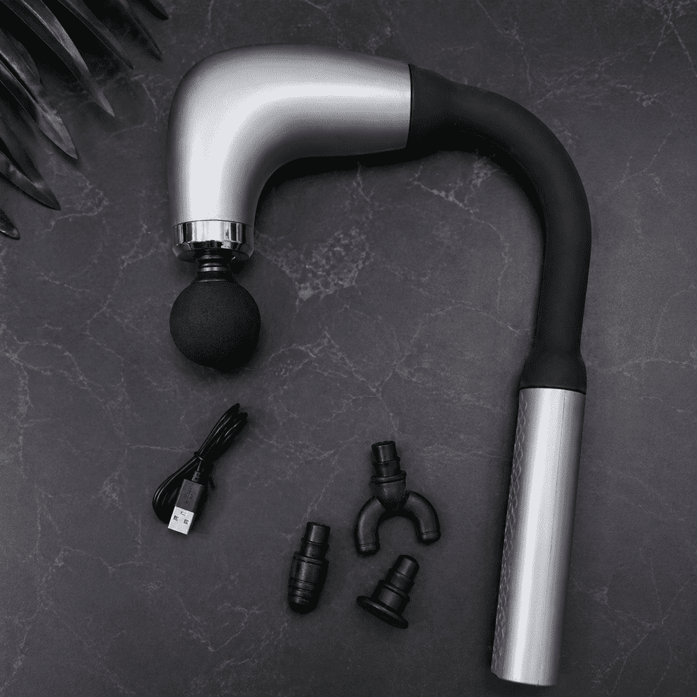 Long-Handle Ergonomic Fascial Massage Gun | Full-Body Percussion Massager