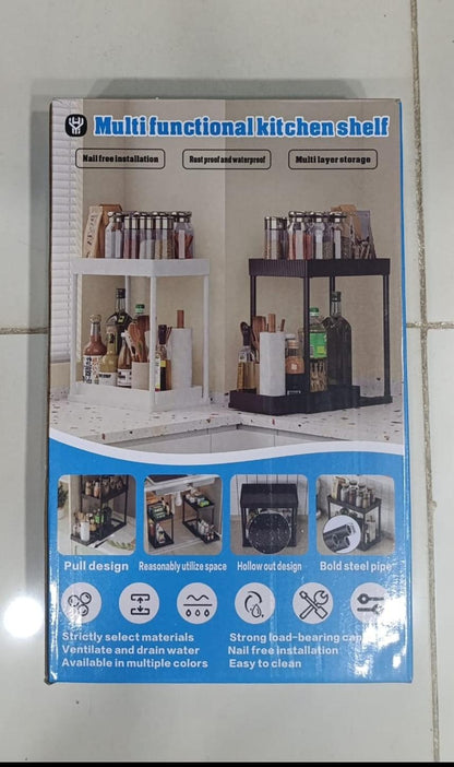 Multi-Functional Carbon Steel Wall-Mounted Kitchen Organizer