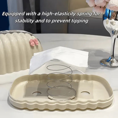 Luxury Shell-Shape Wave Pattern Tissue Box & Napkin Dispenser