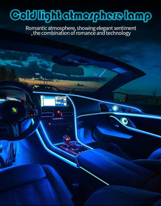 2-Meter Ice Blue EL Wire LED Car Interior Ambient Light Strip