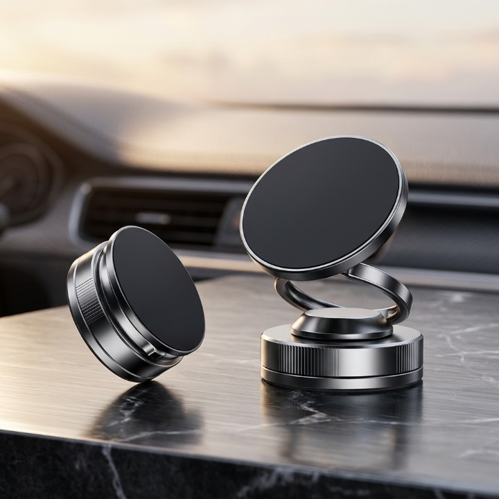 Vacuum Adsorption Magnetic 360° Rotatable Car Phone Mount & Phone Stand
