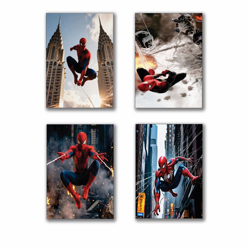 Set of 4 Premium Wall Art Photo Tiles | Modern Home Decoration Set - (8" x 11")