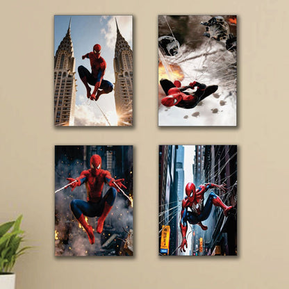Set of 4 Premium Wall Art Photo Tiles | Modern Home Decoration Set - (8" x 11")