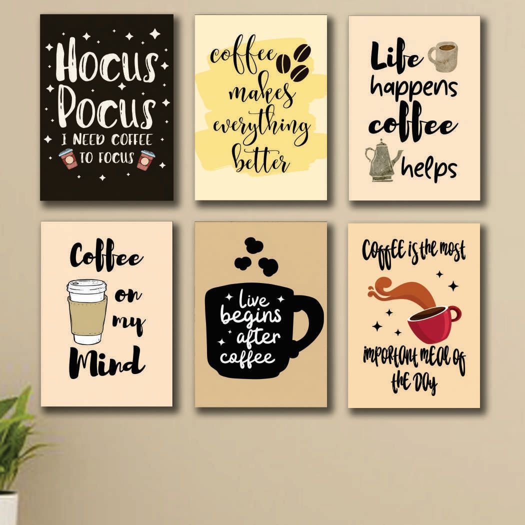 Set of 6 Premium Wall Art Photo Tiles | Modern Home Decoration Set - (8" x 11")