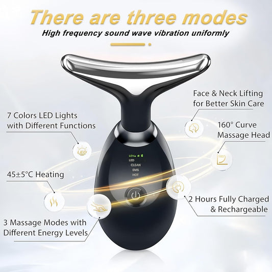 Vegena 3-in-1 EMS Thermal Face & Neck Beauty Massager