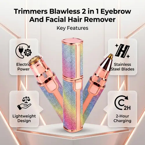 Blawless 2-in-1 USB Rechargeable Eyebrow Trimmer & Facial Shaver (HX-203B)
